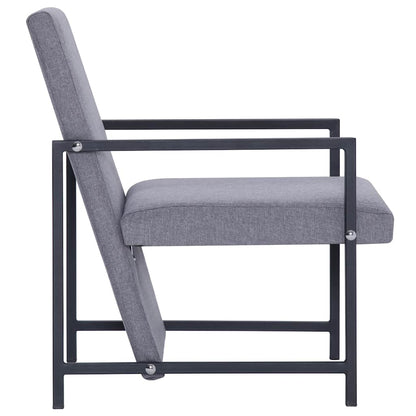 vidaXL Armchair | Light Grey | Polyester | Medium | Durable | Armchair | Cubic 4