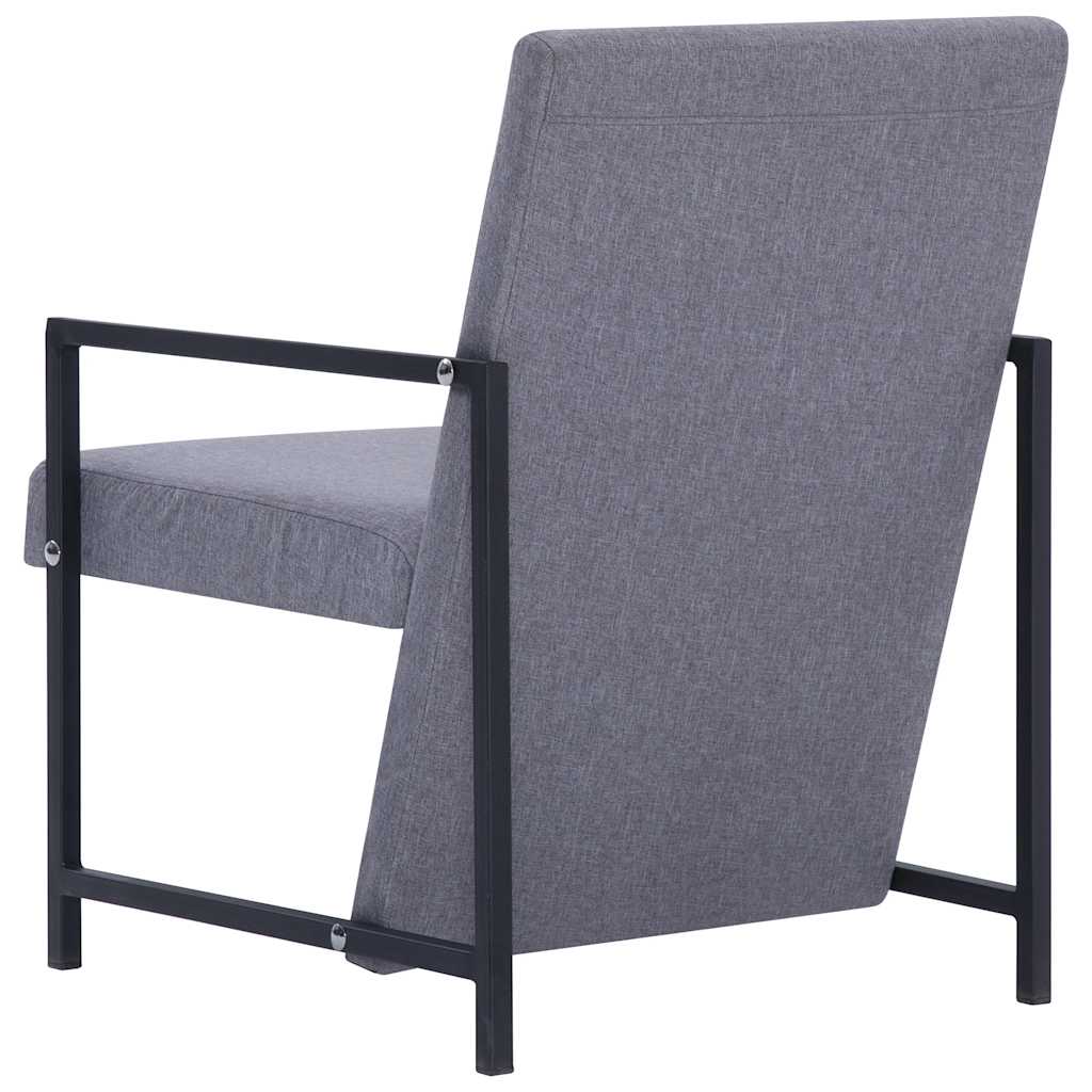 vidaXL Armchair | Light Grey | Polyester | Medium | Durable | Armchair | Cubic 5