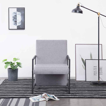 vidaXL Armchair | Light Grey | Polyester | Medium | Durable | Armchair | Cubic 1