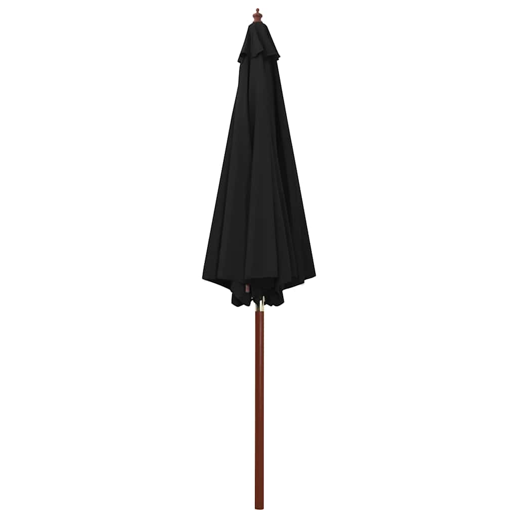 vidaXL Garden Parasol | Black | Polyester | Large | Collapsible | Garden Parasol 2