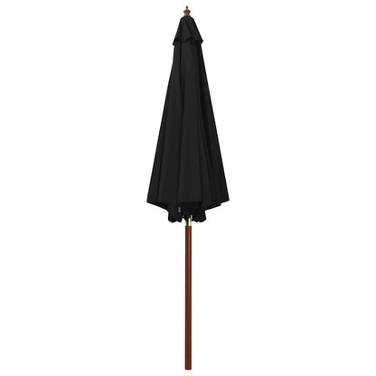 vidaXL Garden Parasol | Black | Polyester | Large | Collapsible | Garden Parasol 2