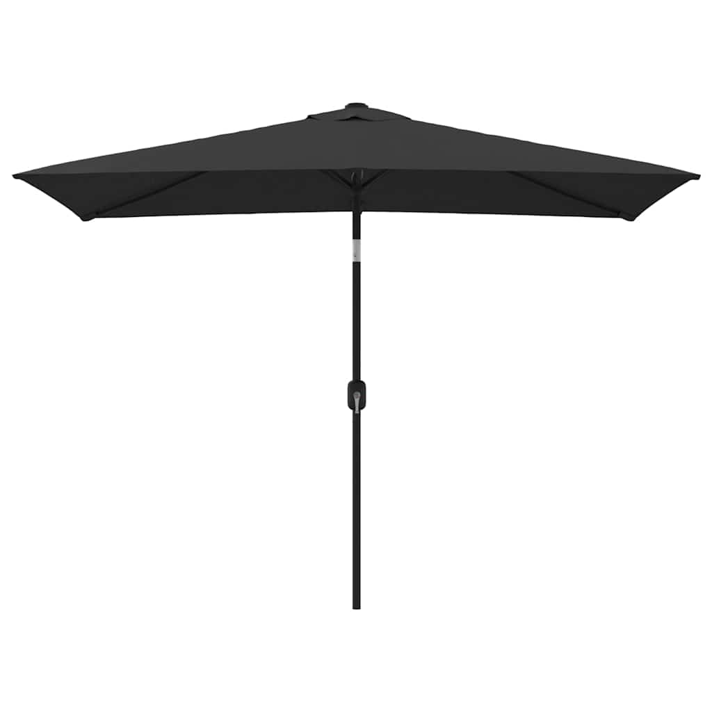 vidaXL Garden Parasol with Metal Pole 300x200 cm Black 2