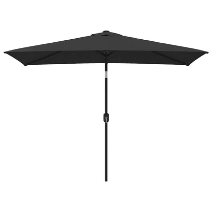 vidaXL Garden Parasol with Metal Pole 300x200 cm Black 2