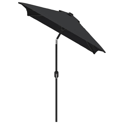 vidaXL Garden Parasol with Metal Pole 300x200 cm Black 3