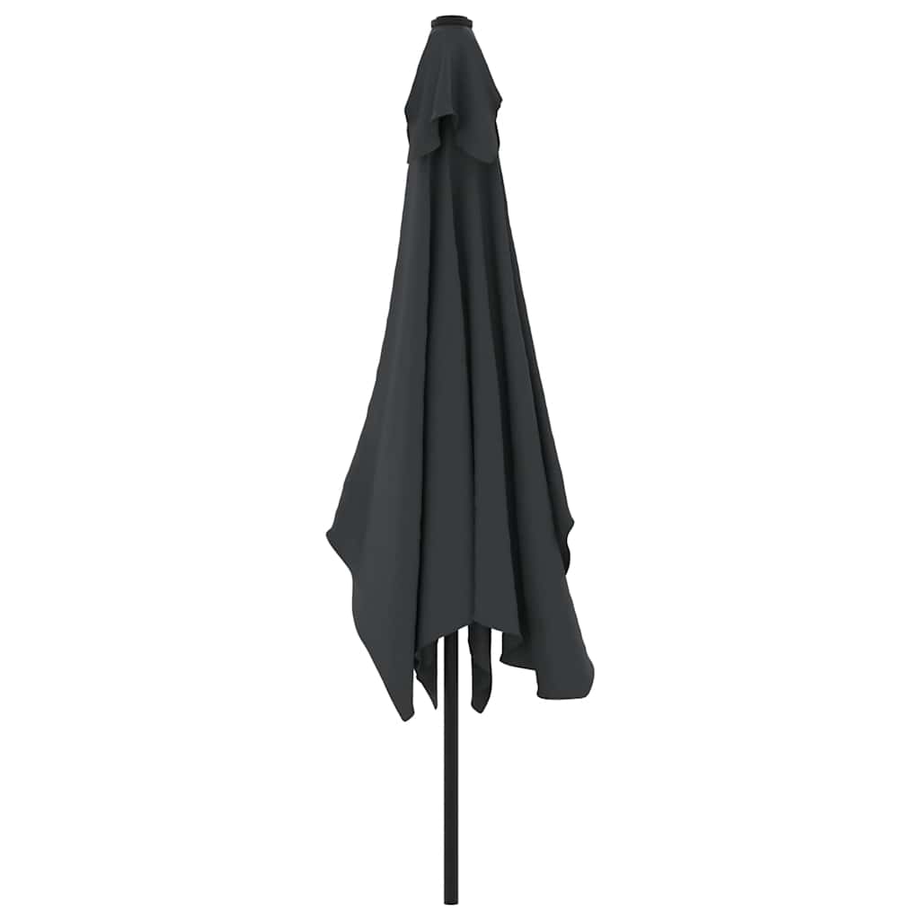 vidaXL Garden Parasol with Metal Pole 300x200 cm Black 4