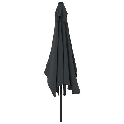 vidaXL Garden Parasol with Metal Pole 300x200 cm Black 4