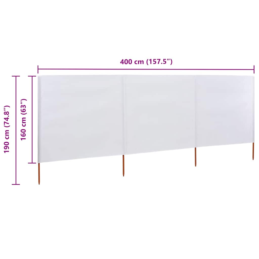 vidaXL Wind Screen | Sand White | Non-woven fabric | 400 x 160 cm | Collapsible 6