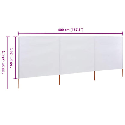 vidaXL Wind Screen | Sand White | Non-woven fabric | 400 x 160 cm | Collapsible 6