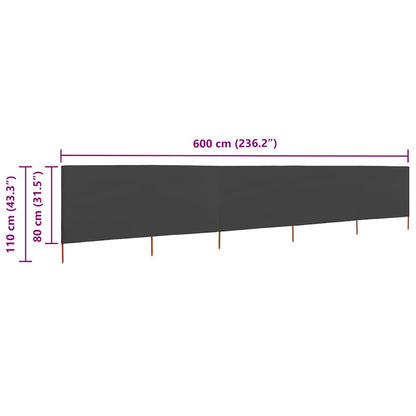 vidaXL Wind Screen | Anthracite | Non-woven fabric, Wood | 600 x 80 cm 6
