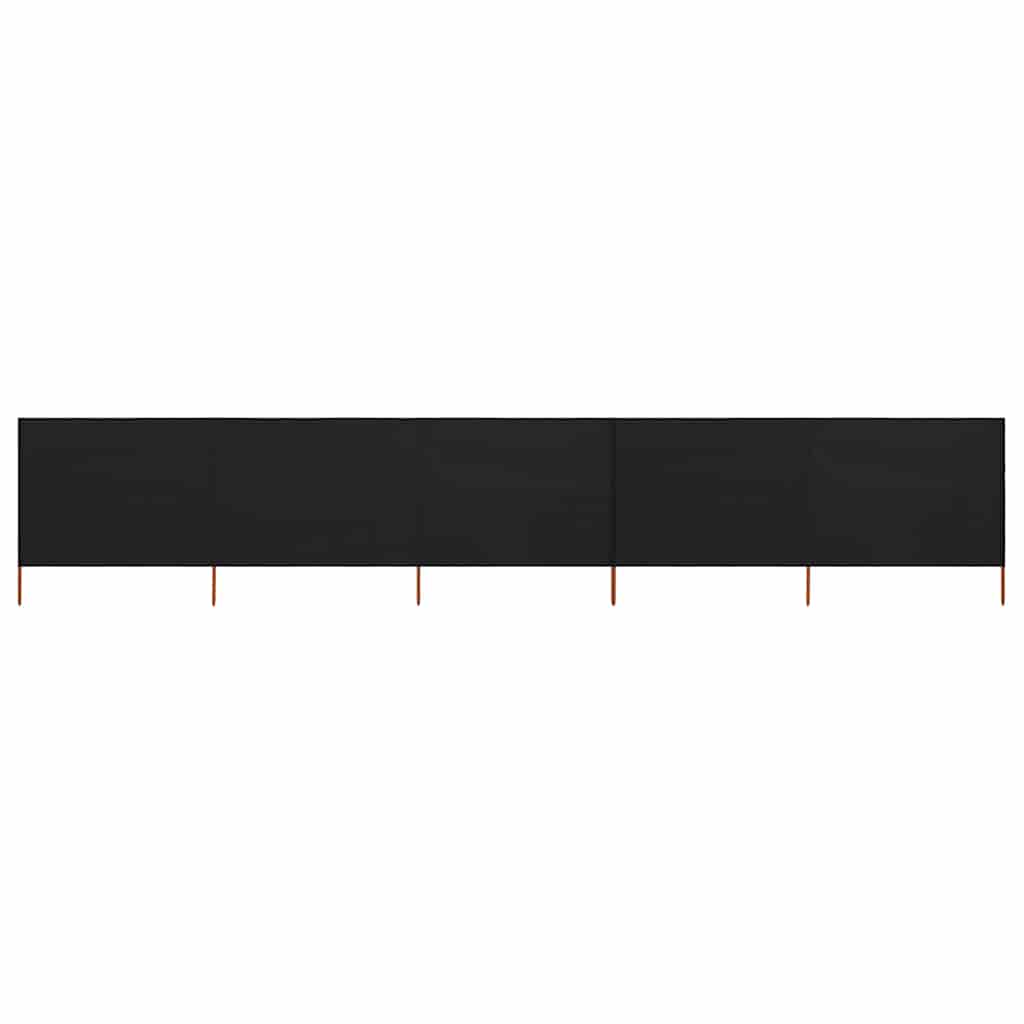 vidaXL 5-panel Wind Screen Fabric 600x120 cm Black 1