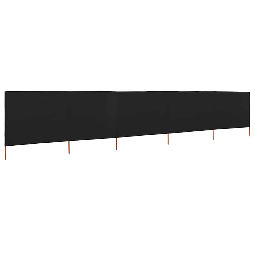 vidaXL 5-panel Wind Screen Fabric 600x120 cm Black 2