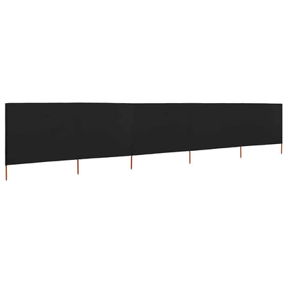 vidaXL 5-panel Wind Screen Fabric 600x120 cm Black 2