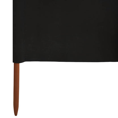vidaXL 5-panel Wind Screen Fabric 600x120 cm Black 5