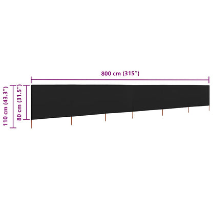 vidaXL Wind Screen | Black | Non-woven fabric, wood | Large | Foldable 6