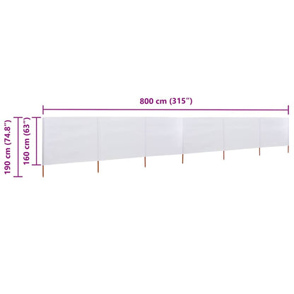 vidaXL Wind Screen | Sand white | Non-woven fabric | 800x160 cm | Foldable 6