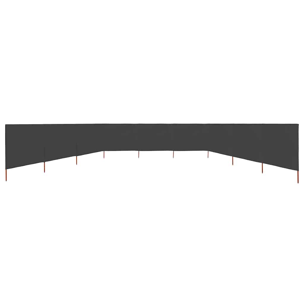 9-panel Wind Screen Fabric 1200x80 cm Drop 80 cm Width 1200 cm Anthracite