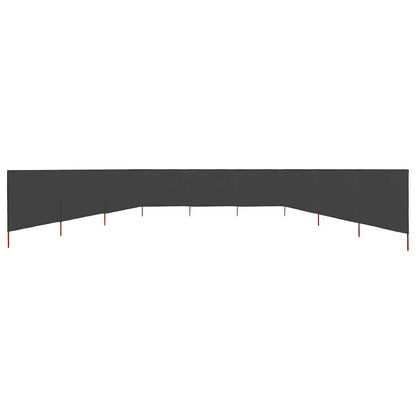 9-panel Wind Screen Fabric 1200x80 cm Drop 80 cm Width 1200 cm Anthracite