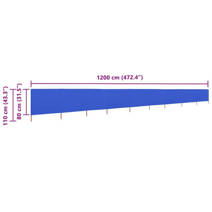 vidaXL Wind Screen | Azure Blue | Non-woven fabric, Wood | 1200 x 80 cm 6