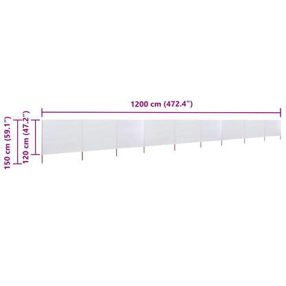 vidaXL Wind Screen | Sand White | Non-woven fabric, wood | Large | Collapsible 6