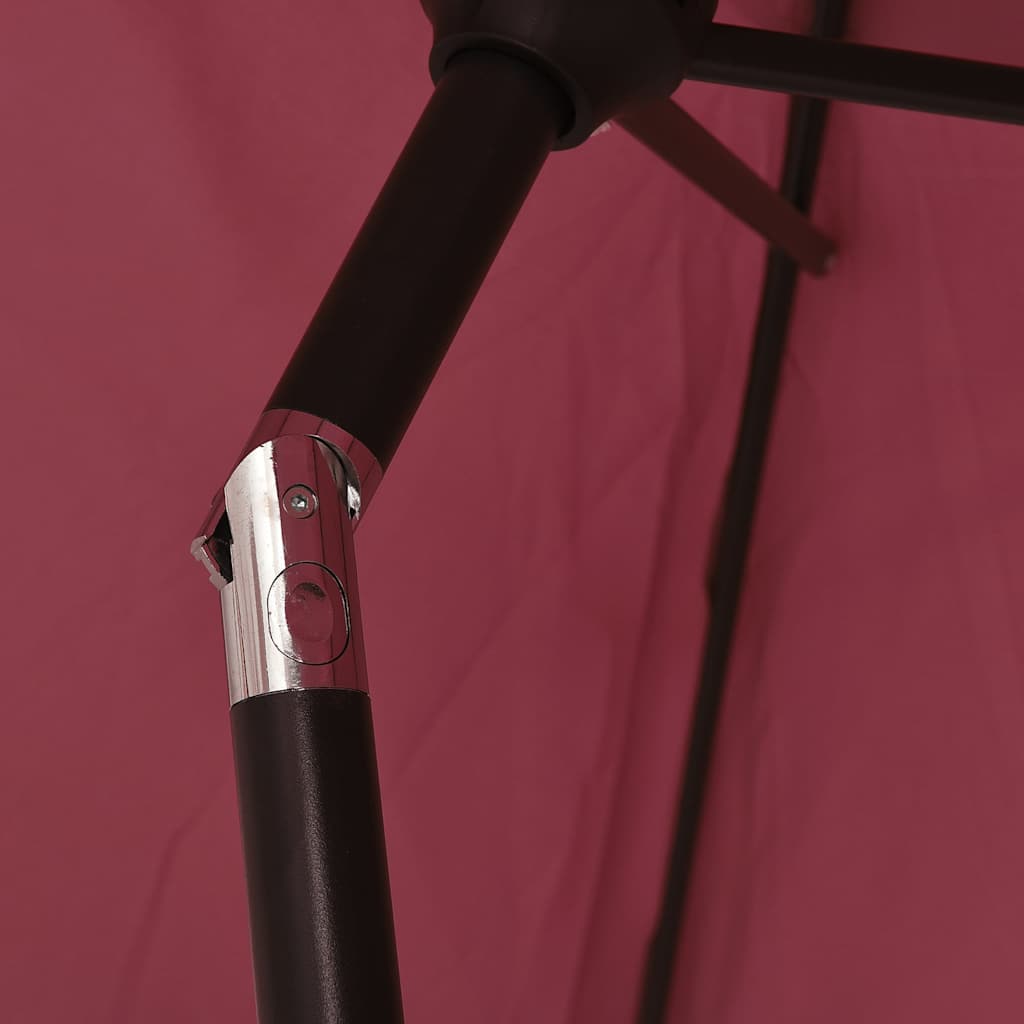 vidaXL Garden Parasol | Burgundy and dark grey | 100% polyester, aluminium 6