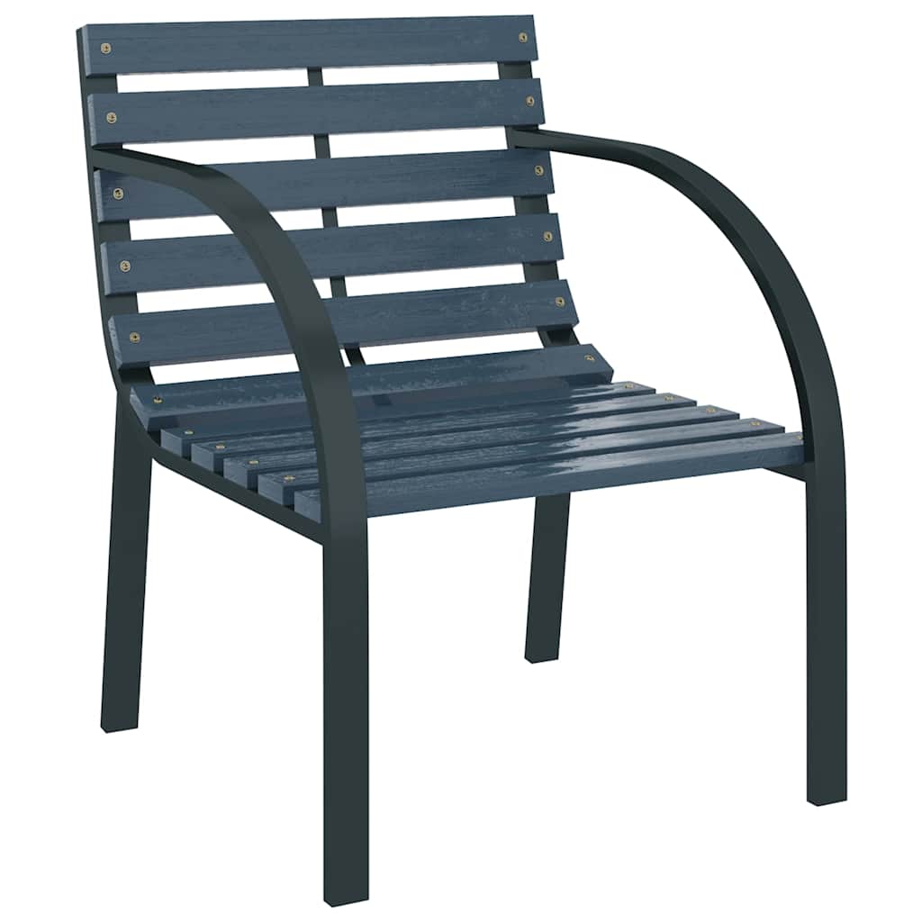 47938 vidaXL Garden Chairs 2 pcs Grey Wood 3