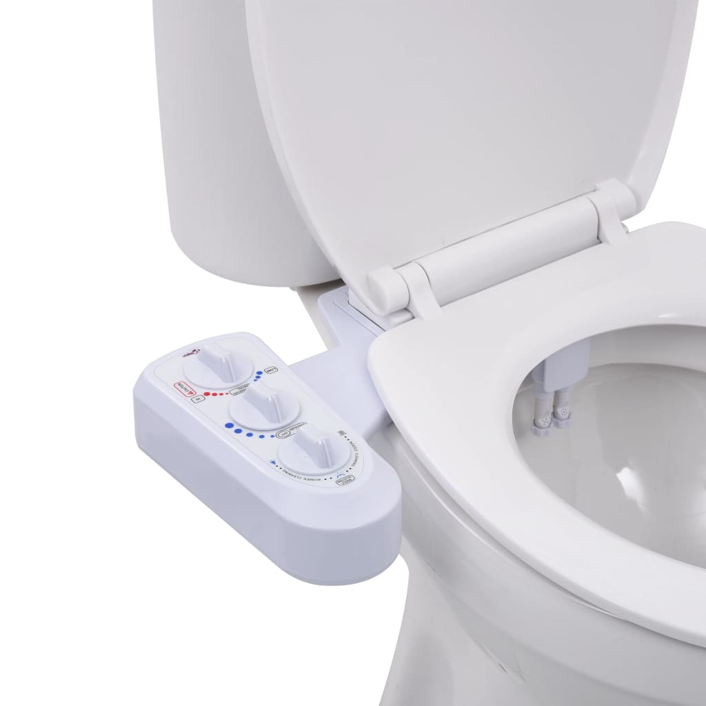 vidaXL Bidet Toilet Seat Attachment Hot Cold Water Dual Nozzles 1