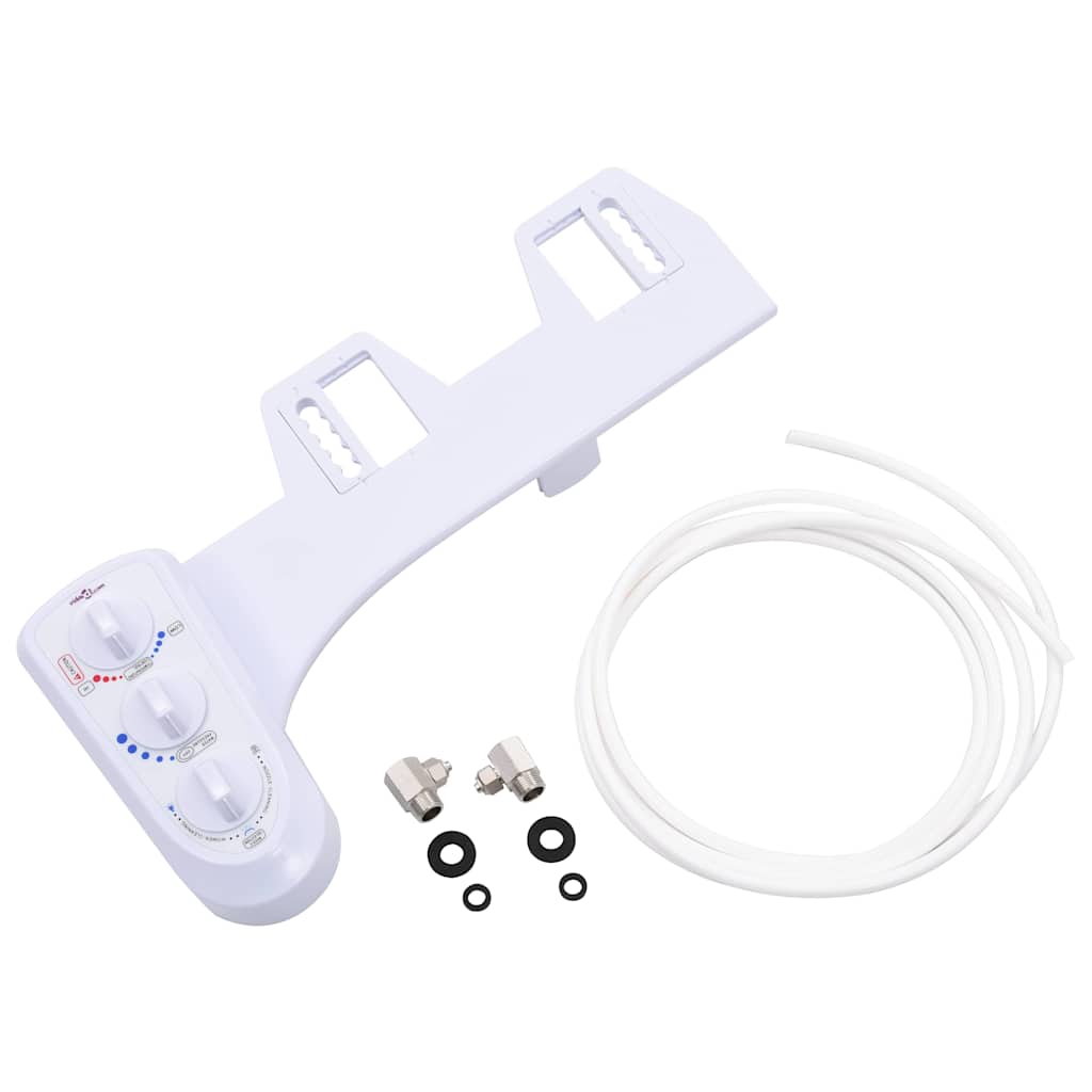 vidaXL Bidet Toilet Seat Attachment Hot Cold Water Dual Nozzles 2