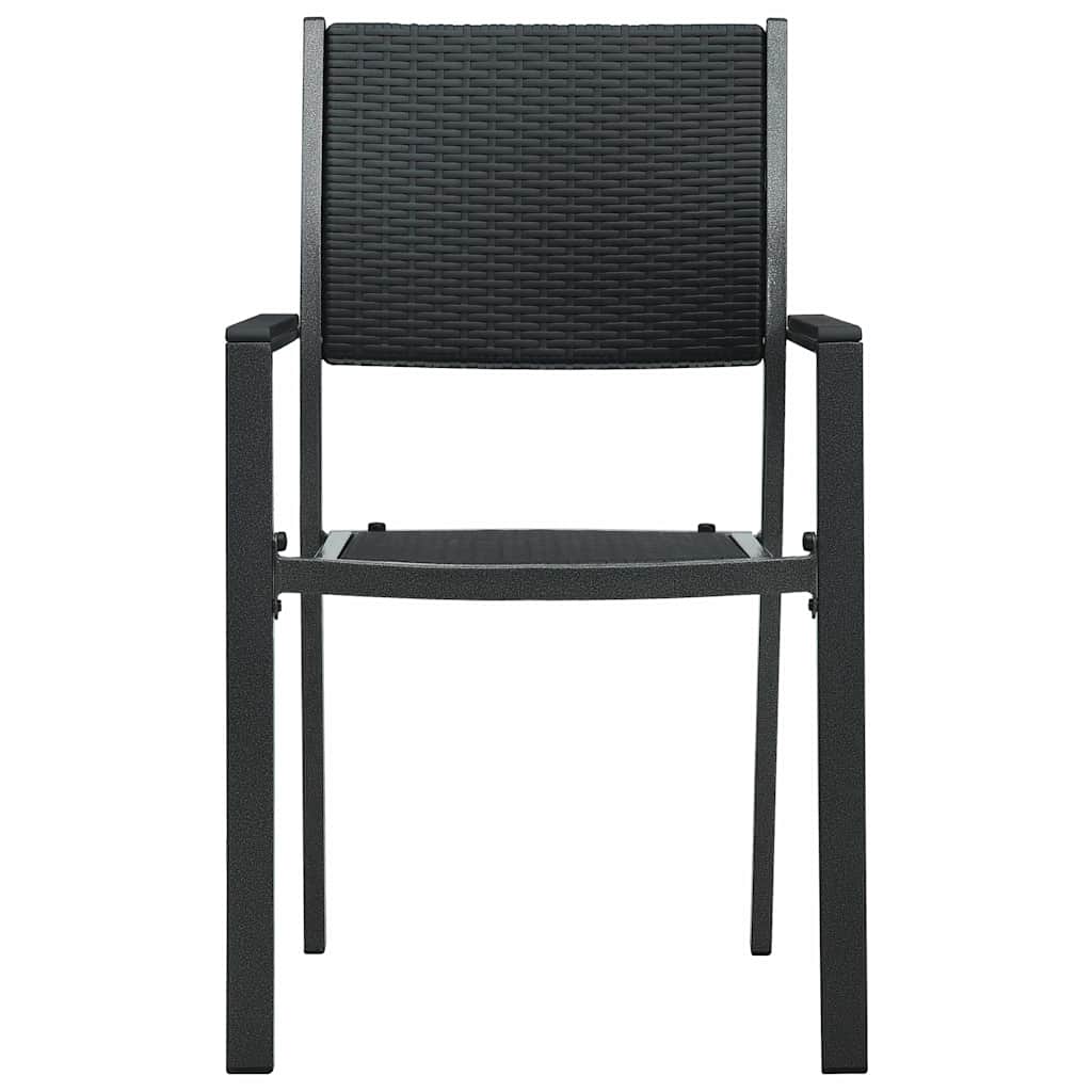 vidaXL Garden Chairs 2 pcs Black Plastic Rattan Look 3