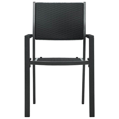 vidaXL Garden Chairs 2 pcs Black Plastic Rattan Look 3
