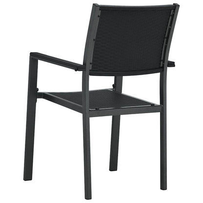 vidaXL Garden Chairs 2 pcs Black Plastic Rattan Look 5