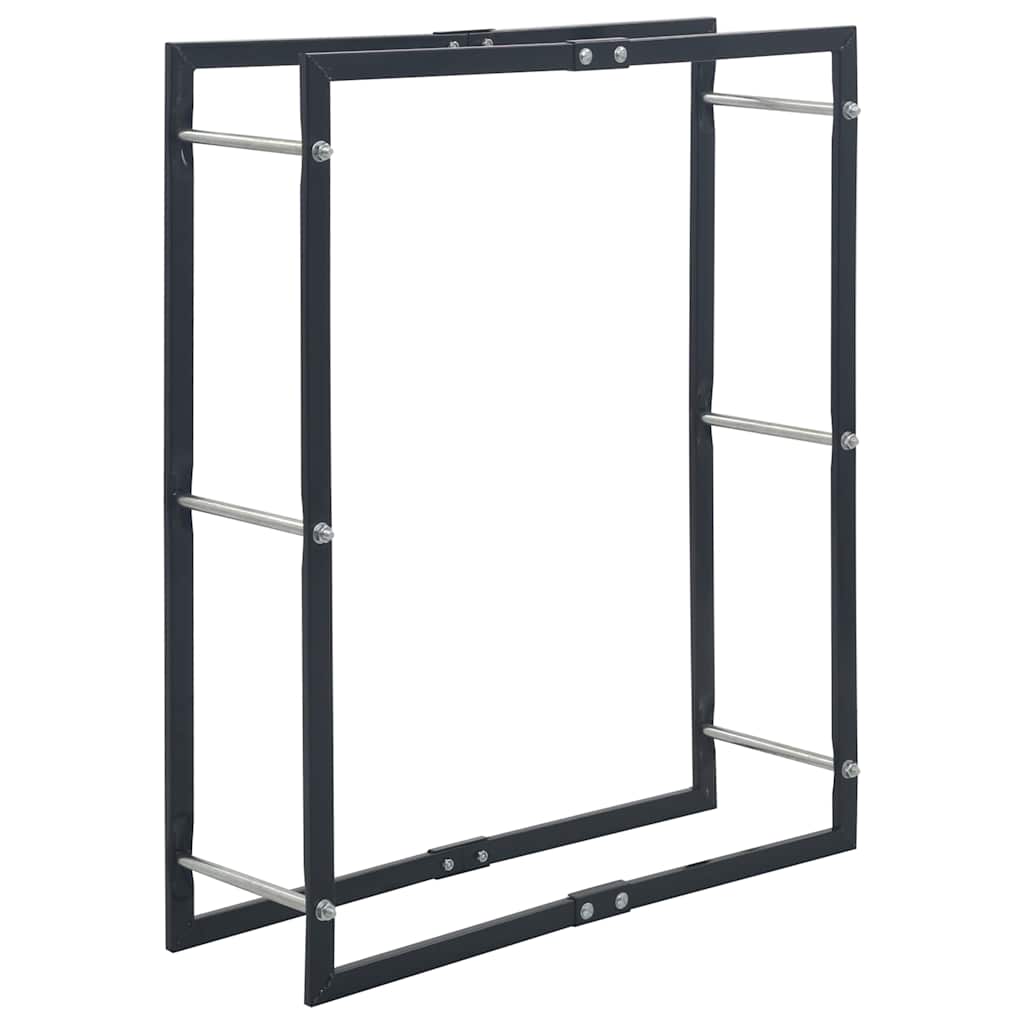 vidaXL Firewood Rack Black 80x25x100 cm Steel 2
