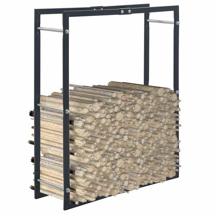 vidaXL Firewood Rack Black 80x25x100 cm Steel 1