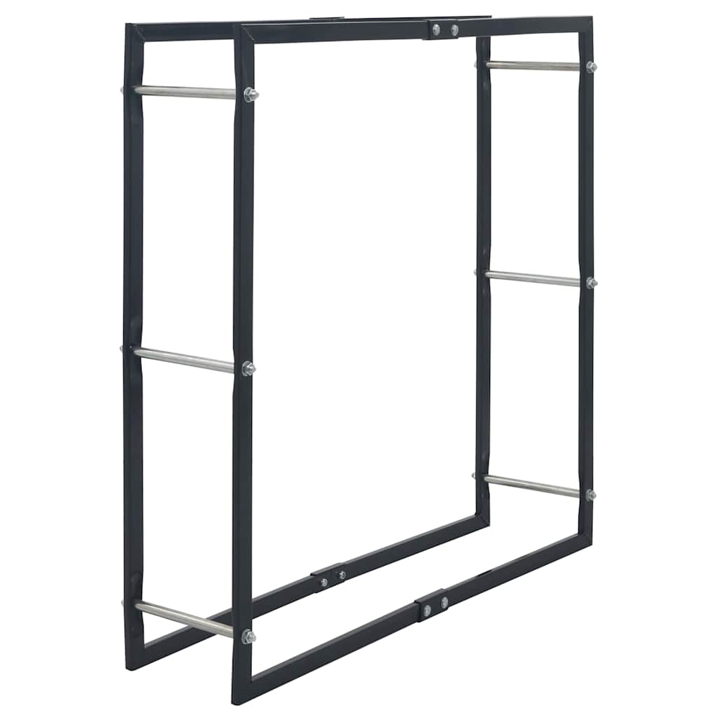 vidaXL Firewood Rack Black 100x25x100 cm Steel 2
