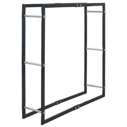 vidaXL Firewood Rack Black 100x25x100 cm Steel 2