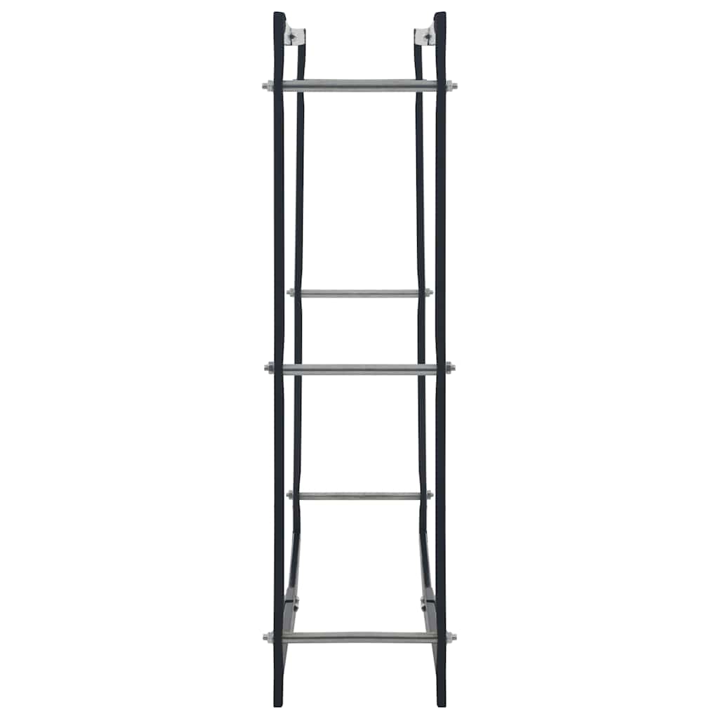 vidaXL Firewood Rack Black 100x25x100 cm Steel 4