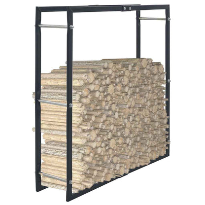 vidaXL Firewood Rack Black 100x25x100 cm Steel 1