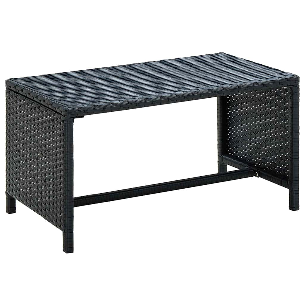 vidaXL Coffee Table Black 70x40x38 cm Poly Rattan 1