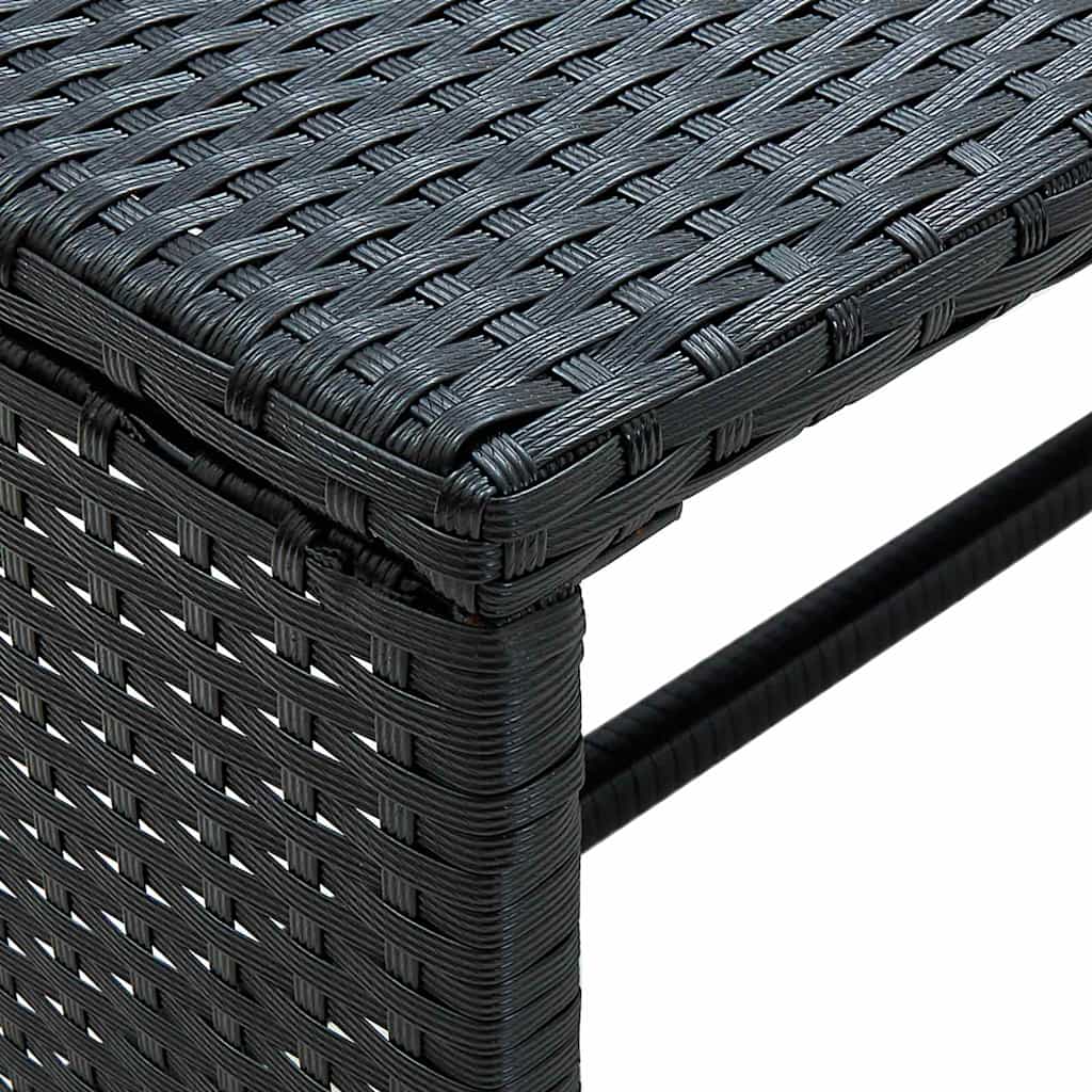 vidaXL Coffee Table Black 70x40x38 cm Poly Rattan 3
