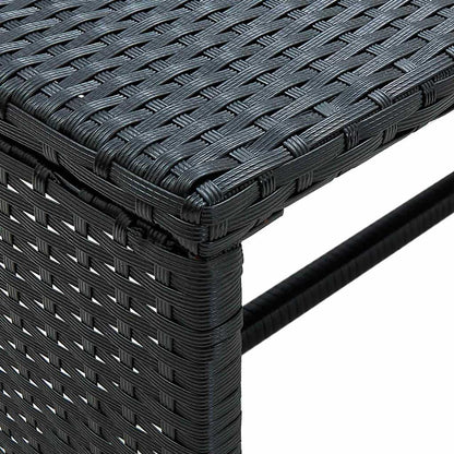 vidaXL Coffee Table Black 70x40x38 cm Poly Rattan 3