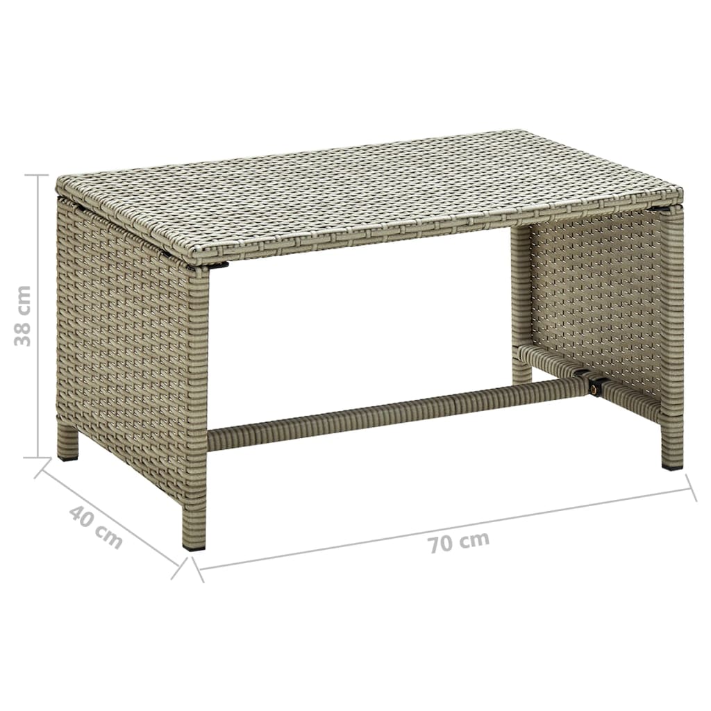 vidaXL Coffee Table | Beige | PE Rattan, Powder-Coated Steel | 70 cm Table 4