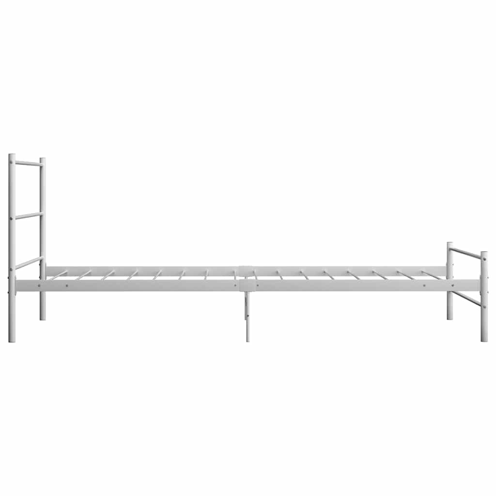 vidaXL Bed Frame without Mattress White Metal 90x200 cm 4