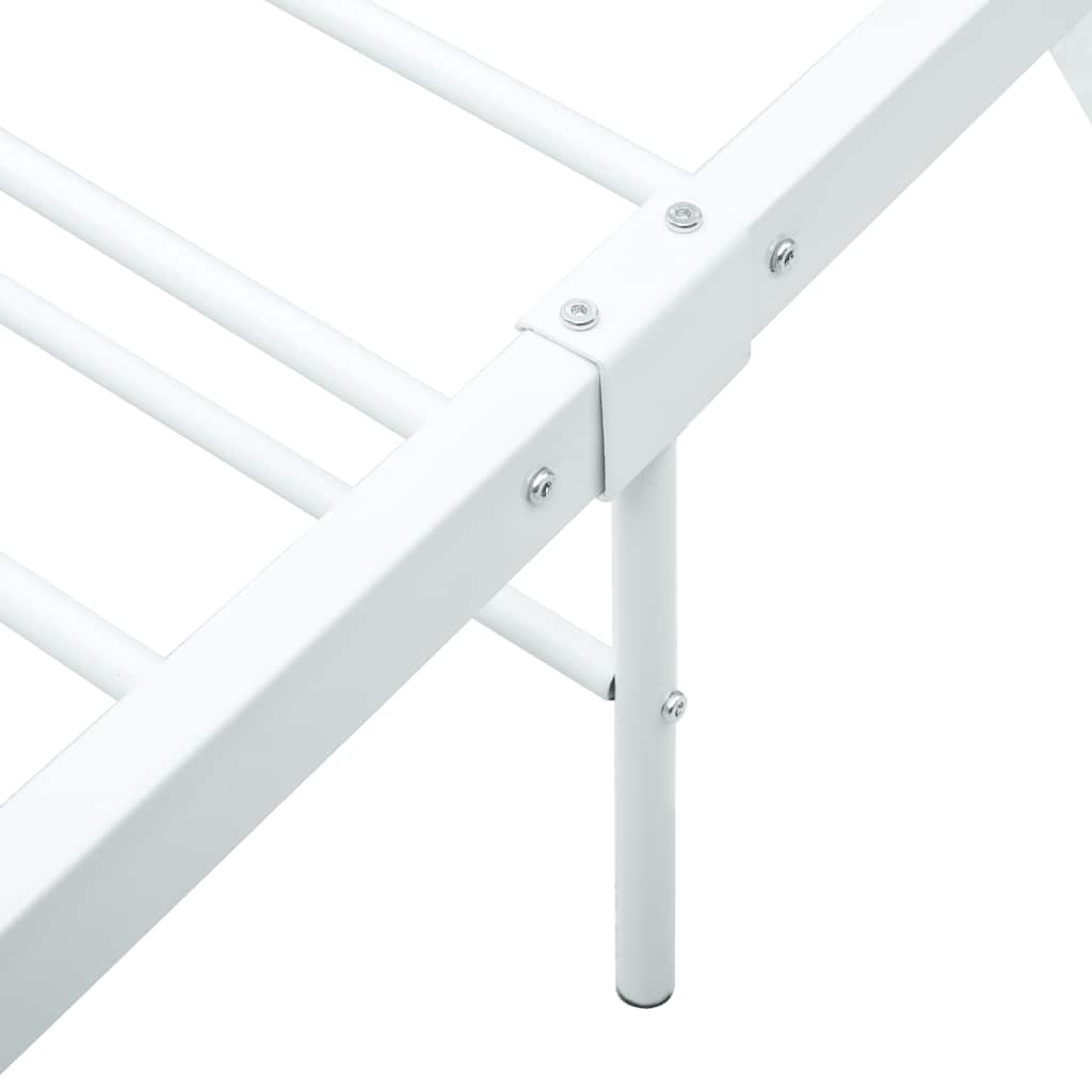 vidaXL Bed Frame without Mattress White Metal 90x200 cm 5