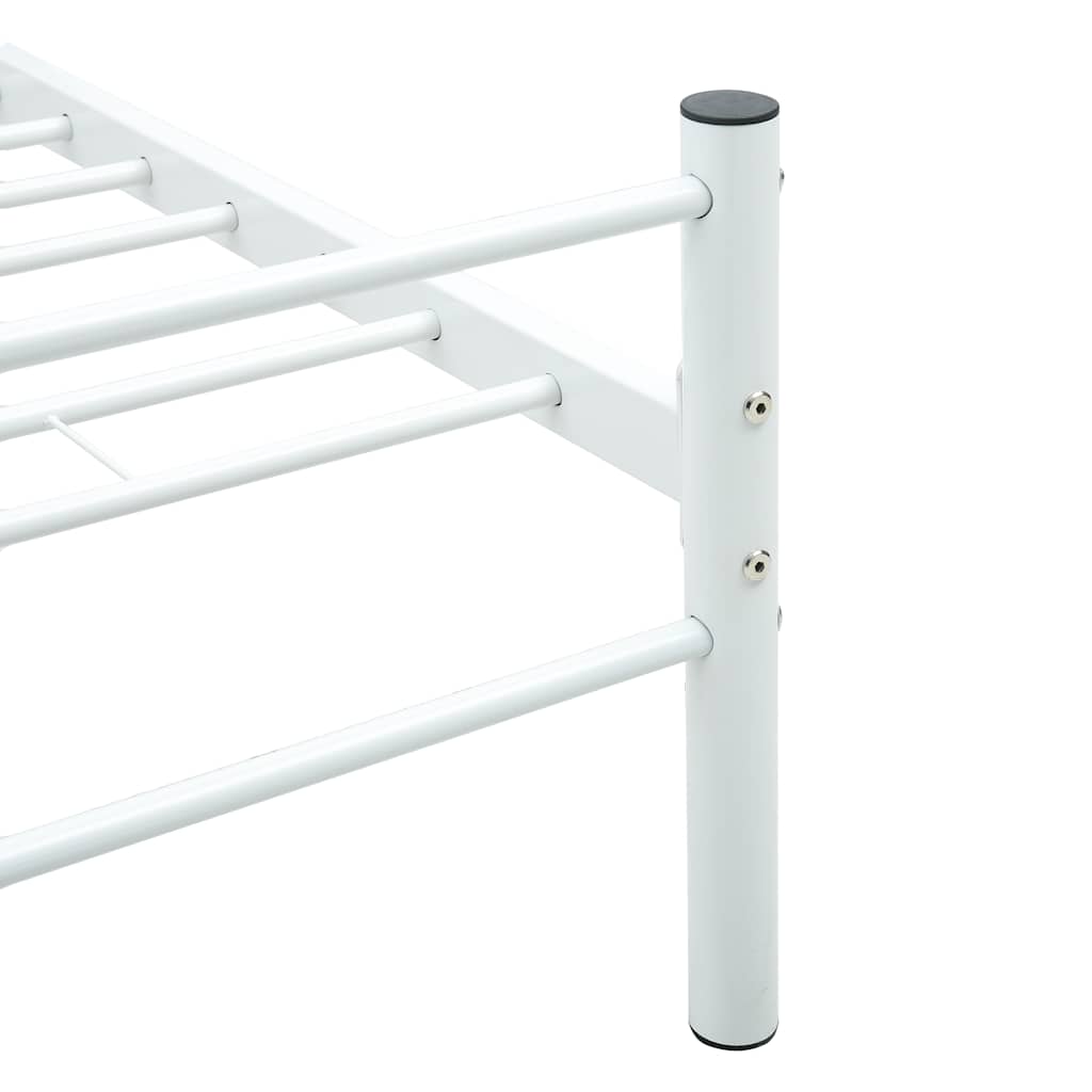 vidaXL Bed Frame without Mattress White Metal 90x200 cm 6