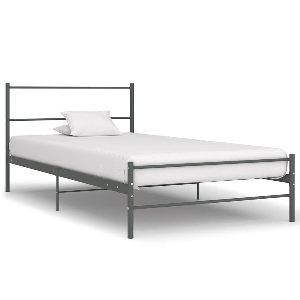 Bed Frame without Mattress Metal Grey