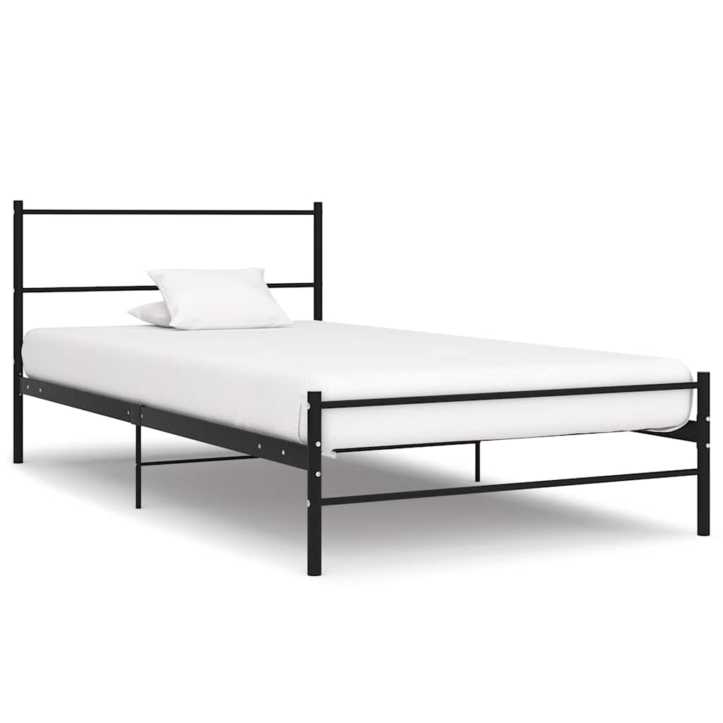vidaXL Bed Frame without Mattress Black Metal 90x200 cm 1