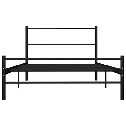 vidaXL Bed Frame without Mattress Black Metal 90x200 cm 3