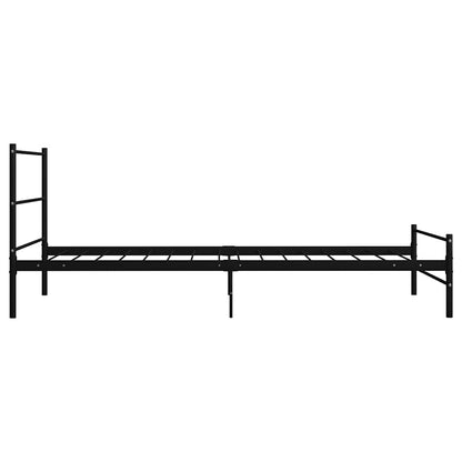 vidaXL Bed Frame without Mattress Black Metal 90x200 cm 4