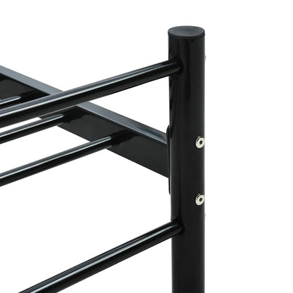 vidaXL Bed Frame without Mattress Black Metal 90x200 cm 5