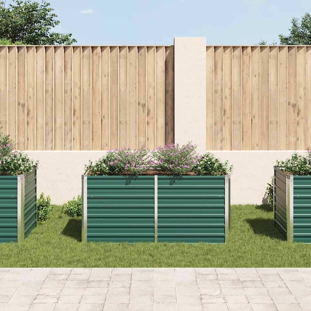 vidaXL Raised Garden Bed | Green | Galvanised Steel | 160x80x77 cm | Durable 3