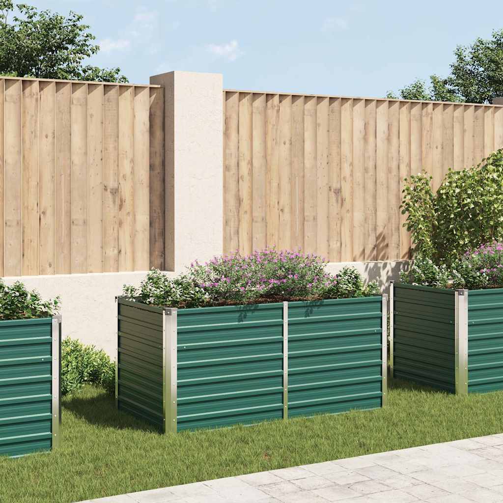 vidaXL Raised Garden Bed | Green | Galvanised Steel | 160x80x77 cm | Durable 1